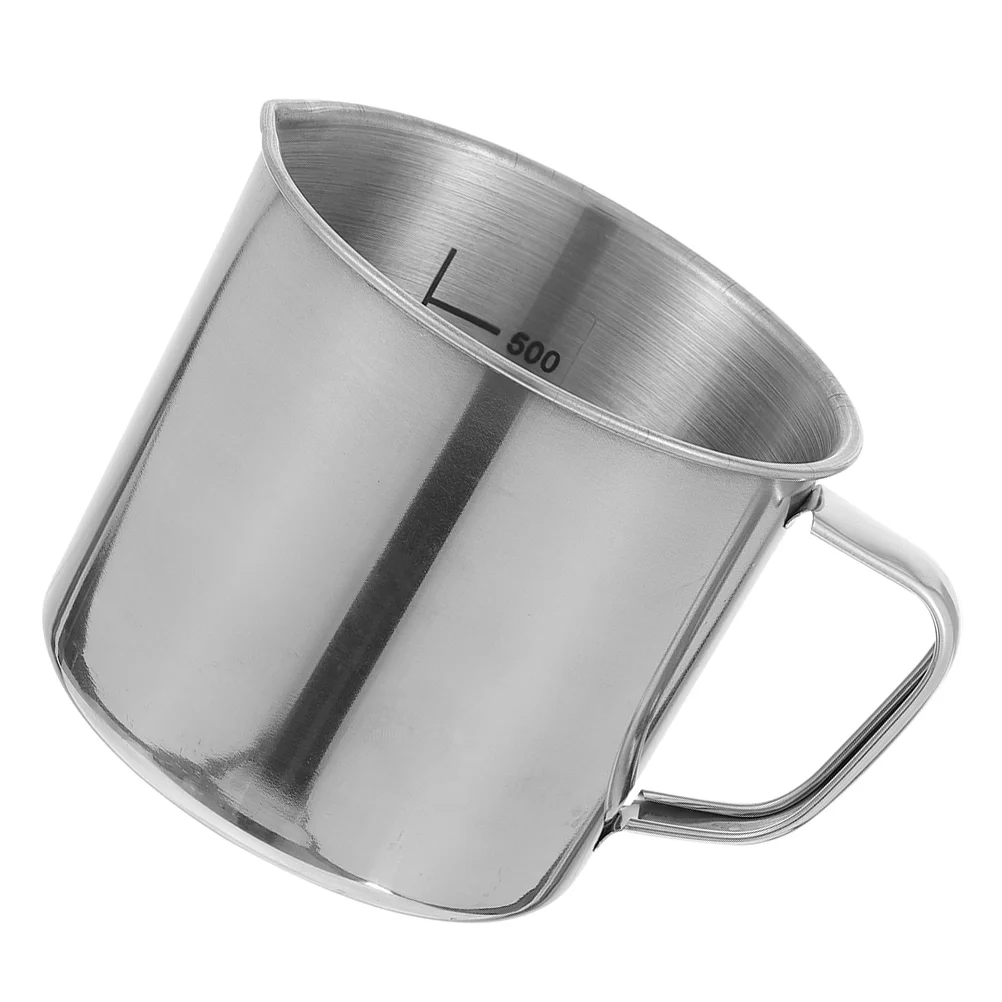 

School Laboratory Stainless Steel Coffee Mug Beaker Measuring Cup 500ml
