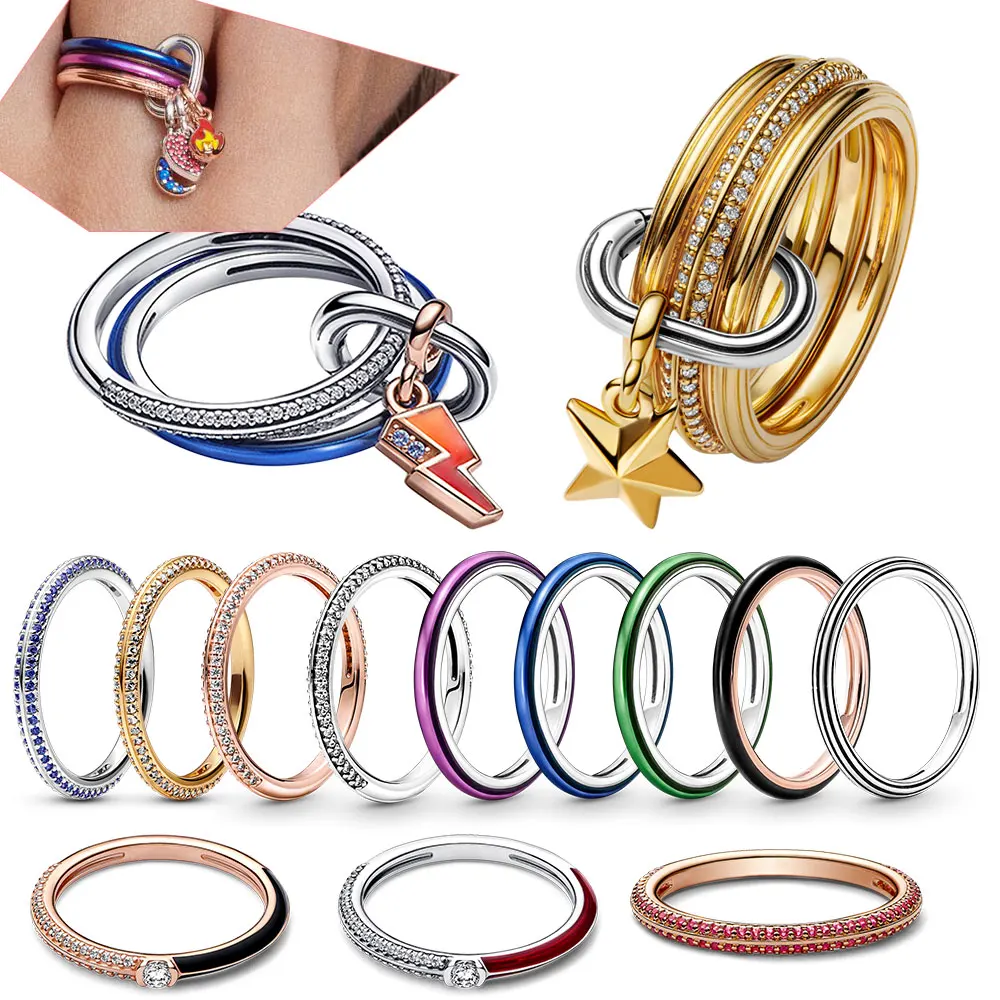 

Женское эмалированное кольцо на палец, серебро 925 пробы