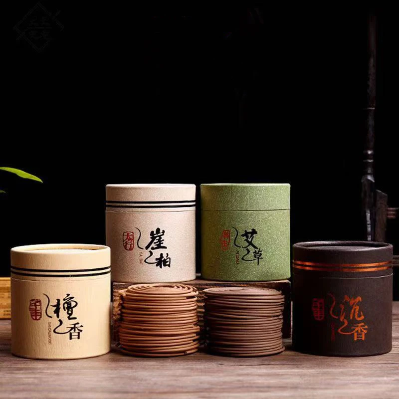 

4 коробки, спираль для благовоний из натурального сандалового дерева