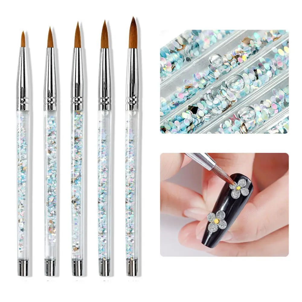 

Nylon Hair Acrylic Nail Brush Liquid Glitter Handle UV Gel Nail Polish Brush For Acrylic Powder Manicure Tool 4# 8# 10# 12# 14#