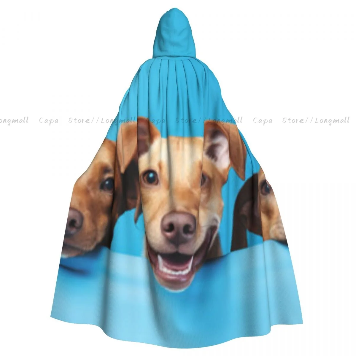 Плащ с милыми собачками и головойми карнавальный костюм капюшоном на Хэллоуин