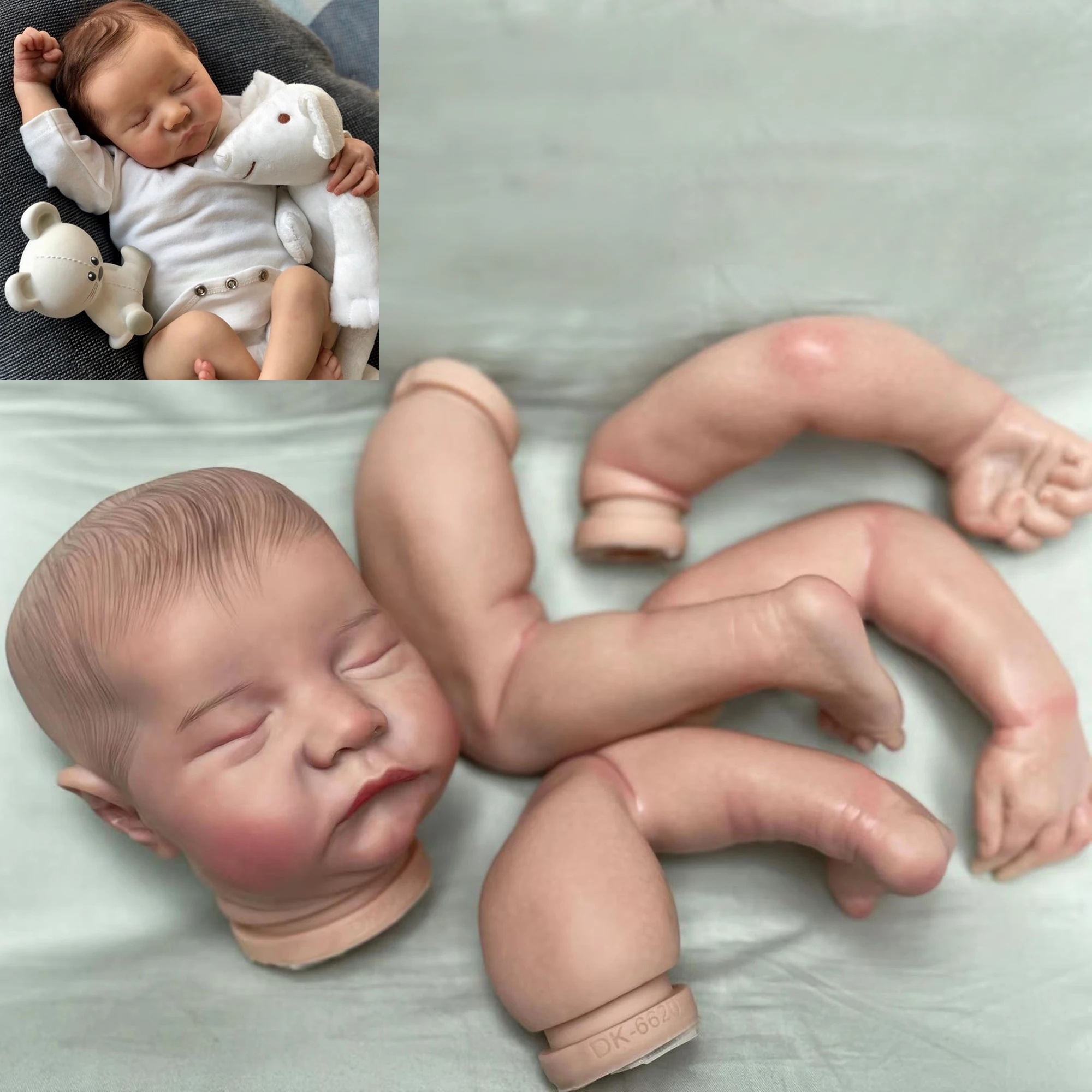 

Кукла реборн Anjo, 50 см, наборы Реборн, Реалистичная кукла-реборн для сна Levi, комплект виниловых кукол-младенцев «сделай сам», пустой раскрашен...