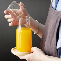 transparent color glass teacup set simple heat resistant drinking juice cup with tea pitcher water bottle drinkware