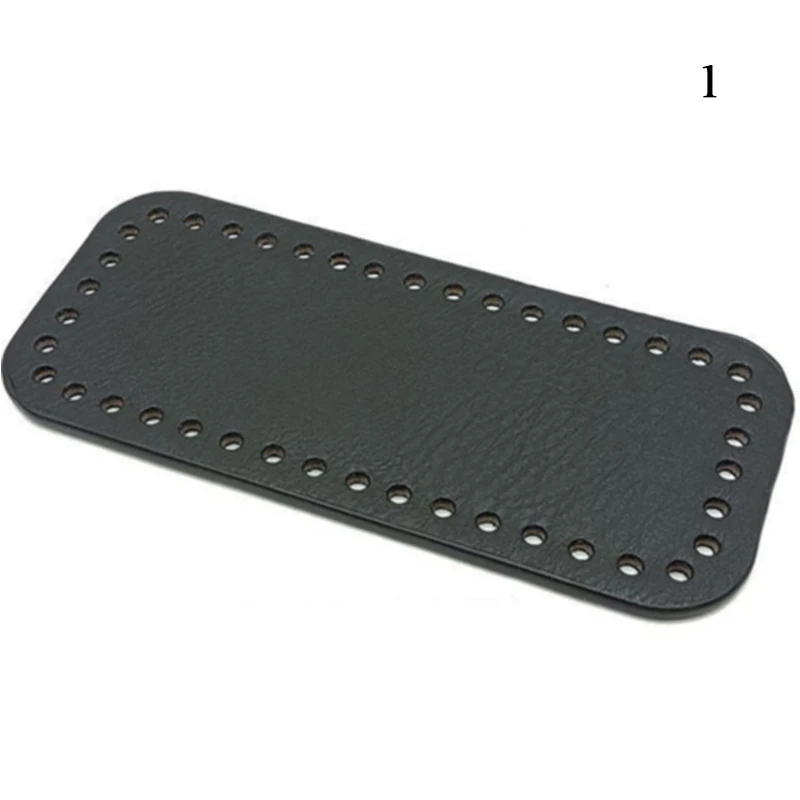 18x8cm Long Bottom For Knitted Bag PU Leather Bag Base Handmade Bottom With Holes DIY Crochetbag Bottom Bag Making Accessory