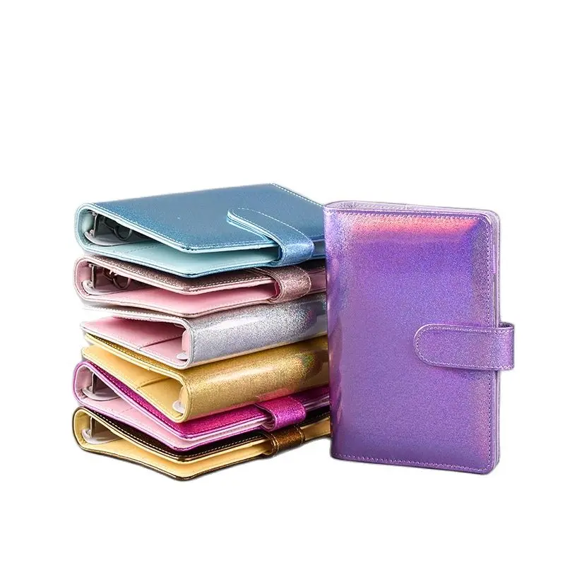 

2021 Diary Laser Gitter A5/A6 PU Loose-Leaf Cover Binder Dairy Notebooks Hard Cover Refill Journal Travelers Leather Cover