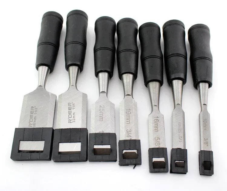 Ручной инструмент, долото по дереву, долото из углеродистой стали с молотком и противоскользящей ручкой, 6/8/10/12 мм, столярные инструменты, деревообрабатывающее долото