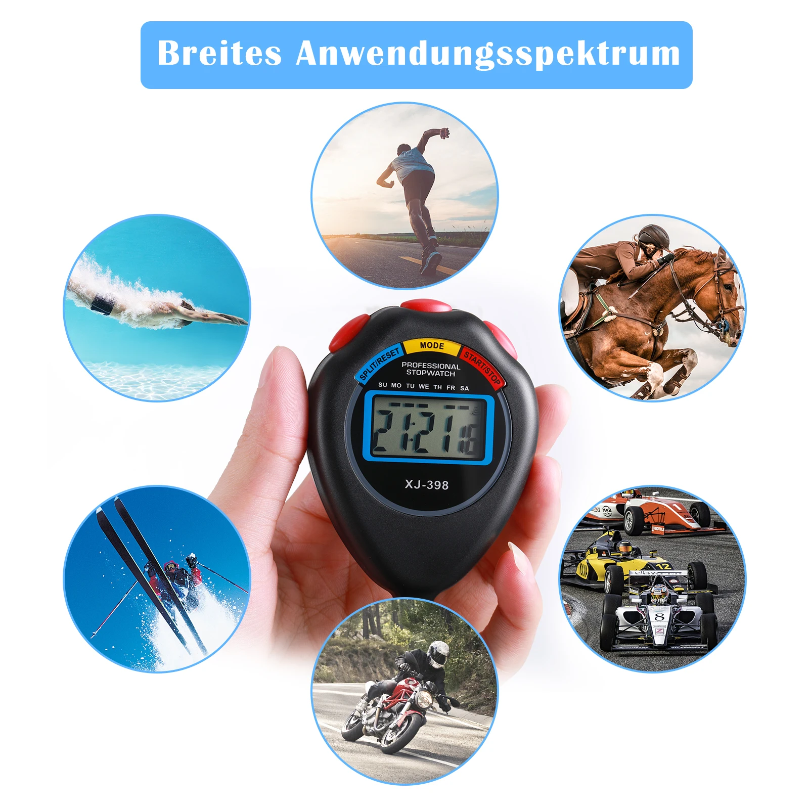 

Цифровой ЖК-хронограф спортивный счетчик высокой точности Профессиональный Будильник Секундомер со шнурком таймеры кухонные аксессуары