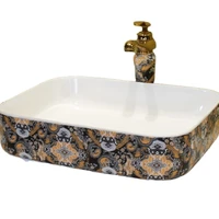 chinese factory direct supply wholesale above counter basin wash basin sink square ceramic home european bathroom wash basin
