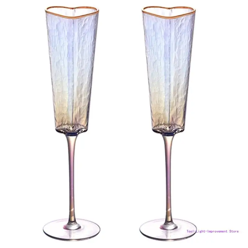 C63E 2 шт. флейта для шампанского изысканные стеклянные чашки с украшением в форме