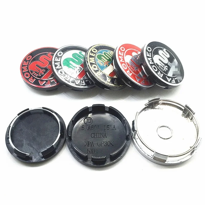 

4pcs 60mm 56mm 50mm Alfa Romeo Car Wheel Center Hub Caps Badge Rims Caps Logo HubCaps Emblem Dust-Proof Covers Stickers Decals