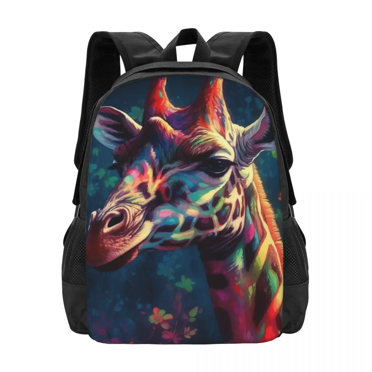 

Giraffe Backpack Neon Colorful Painting Trekking Backpacks Boy Girl Cool School Bags Colorful Big Rucksack