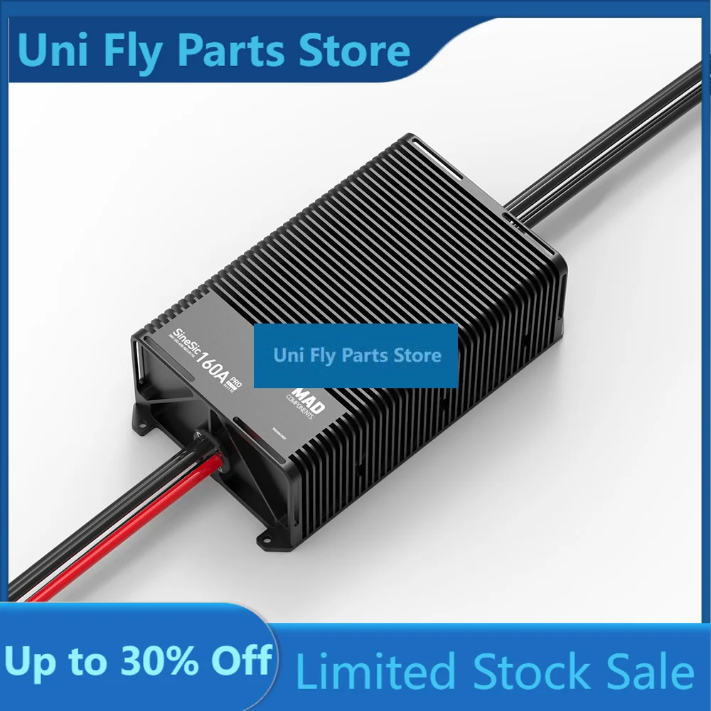 Фото Контроллер двигателя UniFlyMAD SineSic 160A Pro 400V ESC для тяжелых мультироторных беспилотных дронов для доставки №1