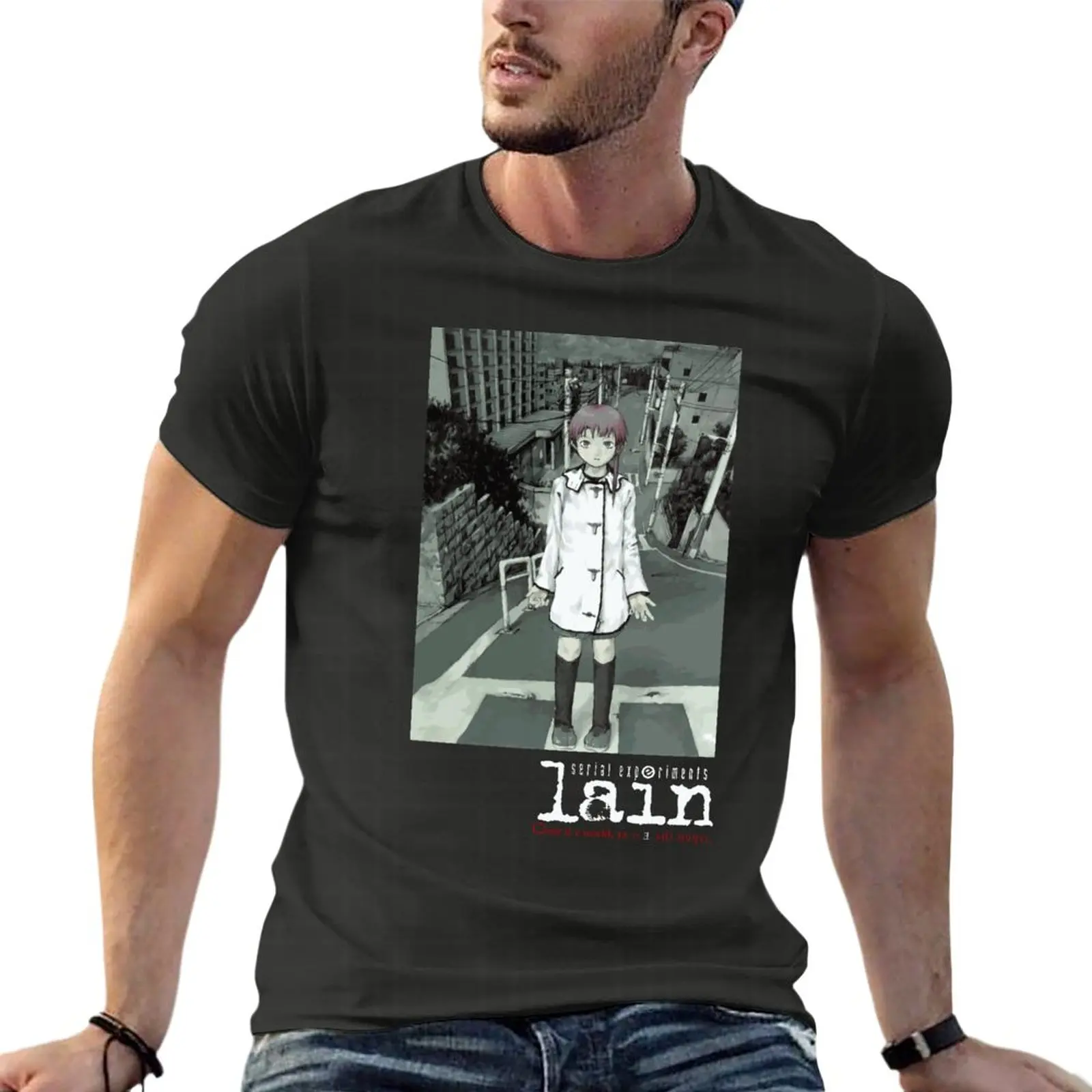 

Serial Experiment Lain 1999 Close The World Manga Oversize Tshirt Harajuku Men'S Clothes 100% Cotton Streetwear Big Size Top Tee