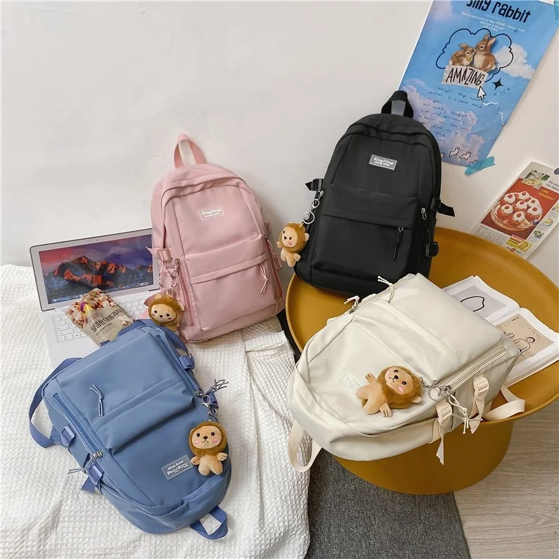 

2022 New Nylon Lady Backpack Large Capacity Women Backpacks Solid Color Casual Girl School Bag Summer Cute Female Daily Bagpack