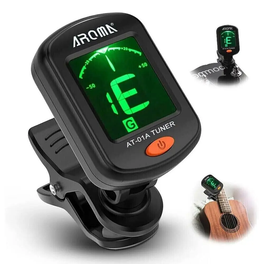 

Clip type LCD digital tuner suitable for guitar, bass, violin, ukulele
