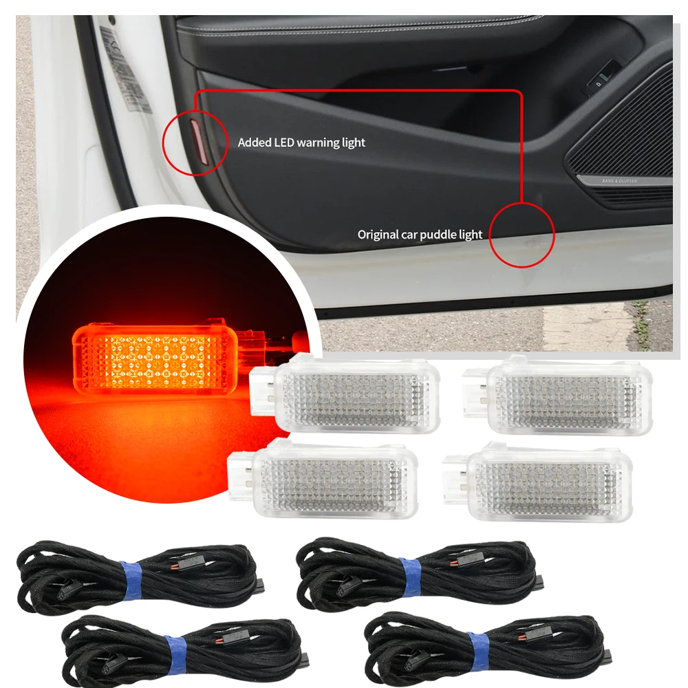 4 шт. светодиодная подставка для двери Audi A3 A4 A5 A6 A7 A8 Q3 Q4 Q5 Q7 Q8 W/жгут проводов