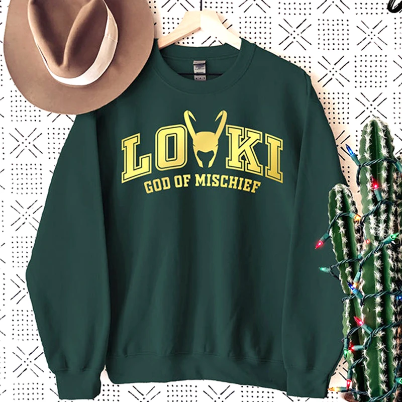 

Свитшот Loki с капюшоном для мужчин и женщин, пуловер в стиле Харадзюку, Свитшот в мелкую клетку для ТВ-шоу, спортивный костюм
