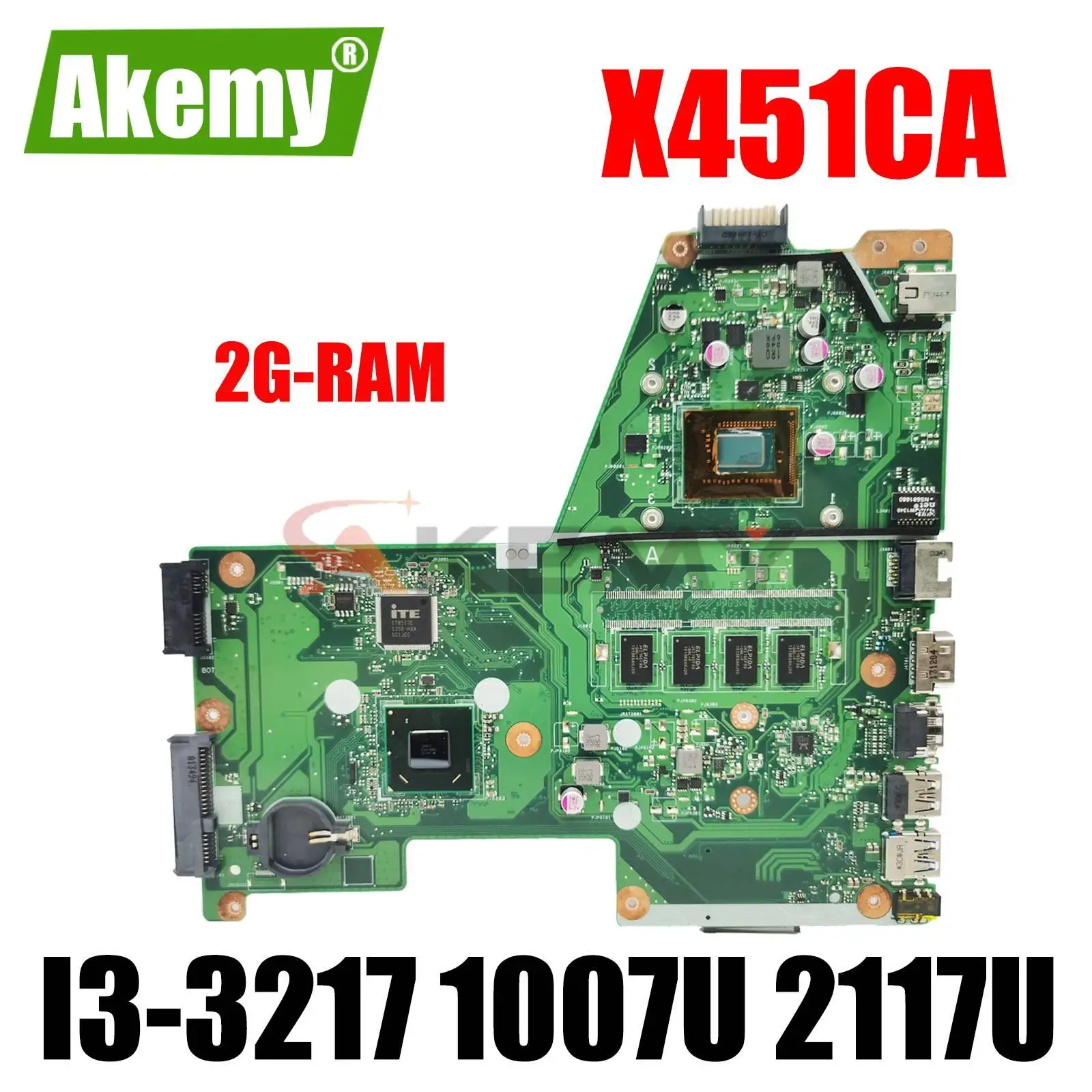 Материнская плата X451CA для ноутбука с функцией поддержания яркости F451CA X451C, с процессором Celeron Материнская плата ASUS 1007U 2117U 2G 100%