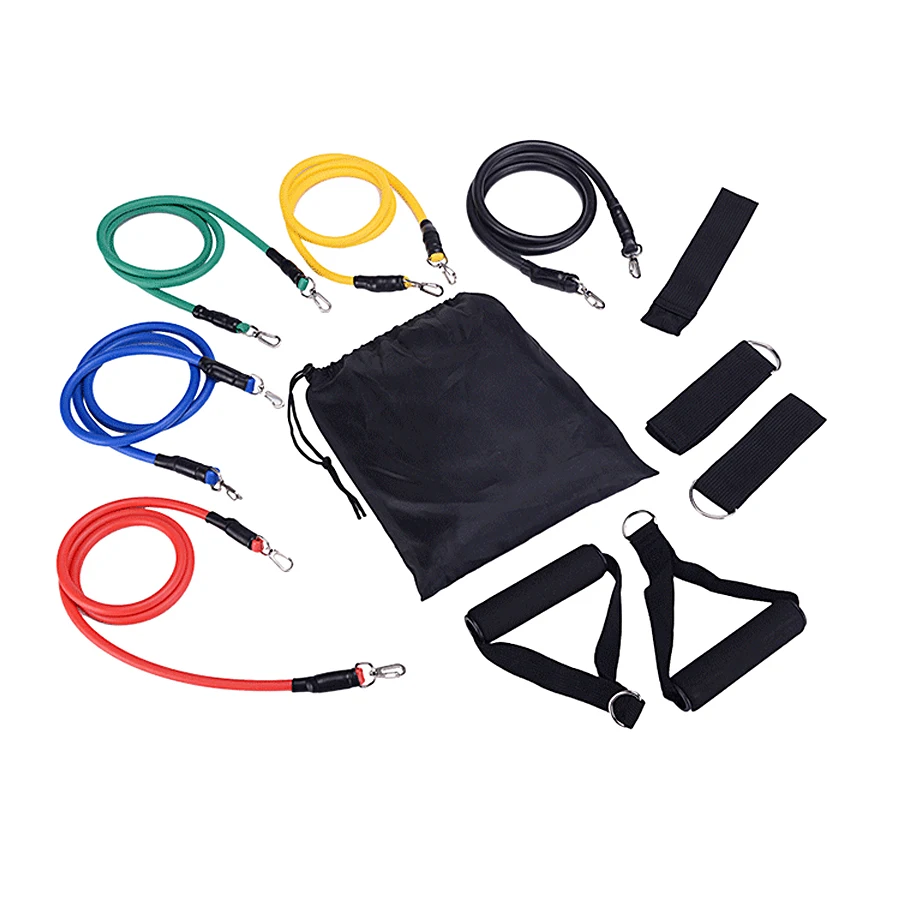

11pcs/set Resistance Bands Yoga Pull Rope Fitness Elastic Bands Crossfit Strength Training Fitness Gum Rubber Expander Workout