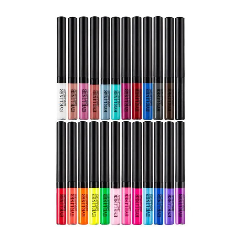 

12Pcs Colored Eyeliners Matte Liquid Eyeliner Set Eye Makeup Eye Liner Kit Vibrant Glowing Waterproof Eyeliner Pen Quick-Drying