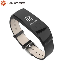 mijobs for honor band 4 5 strap bracelet leather band smart smart watch
