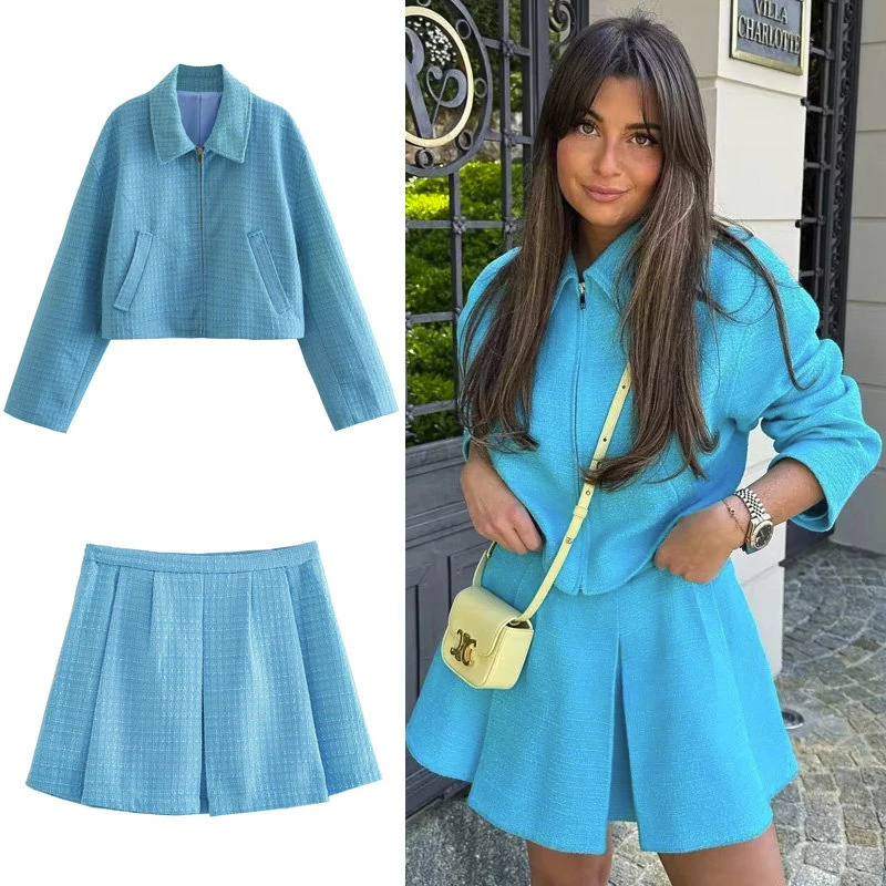 

SLTNX Jackets Skirts New In Matching Sets Ladies 2 Piece Clothes Chic And Elegant Woman Set Two Piece Set For Women