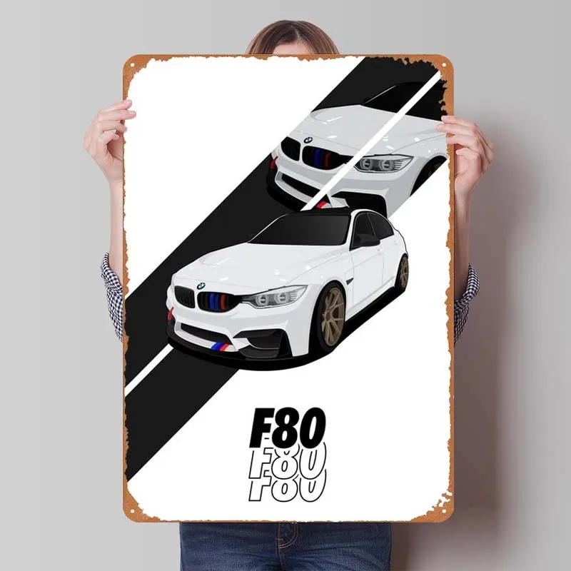 Металлический знак BMW M3 F80 настенное украшение в виде кофейного угла