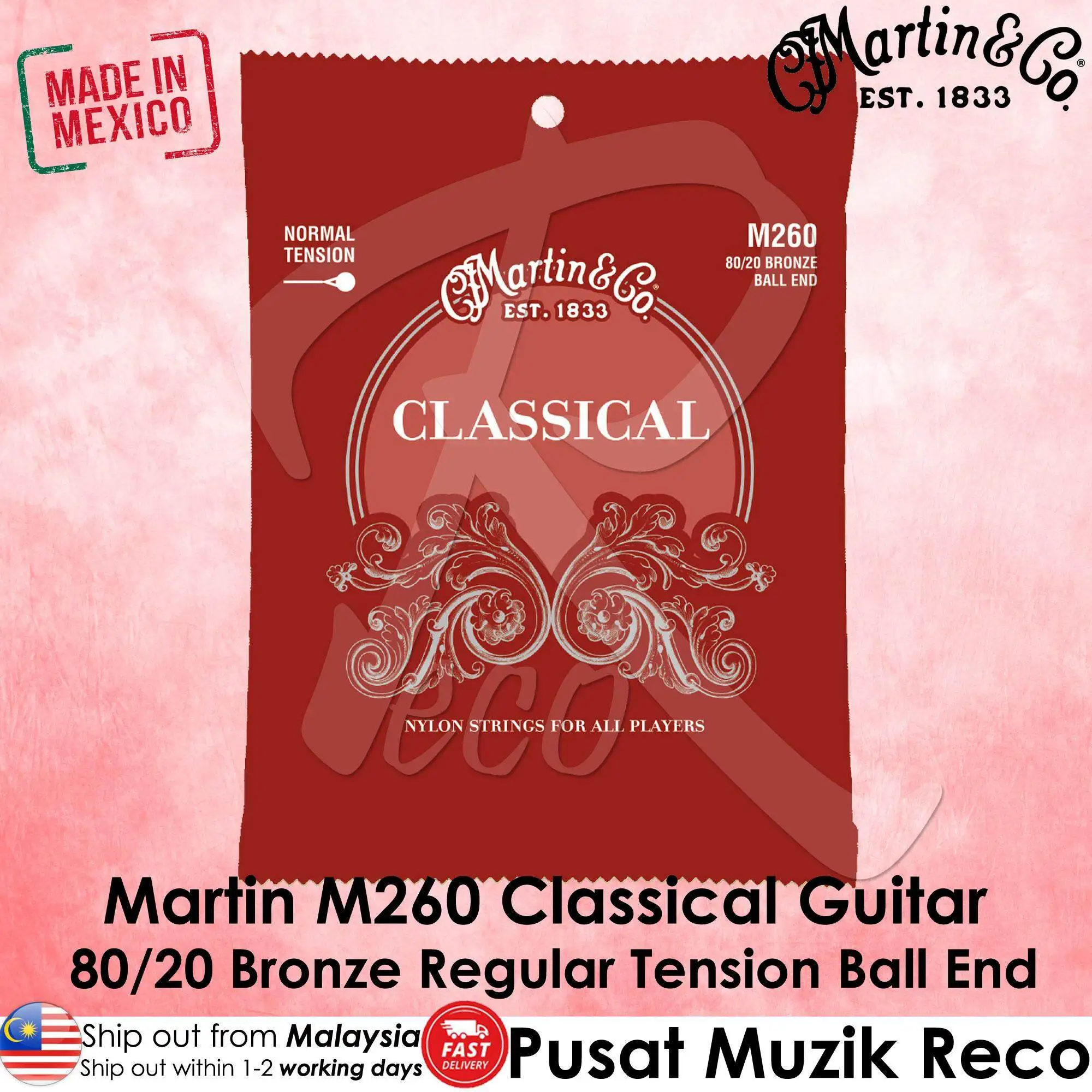 Martin M260 80/20 бронзовые классические Струны для гитары с шариковым натяжением
