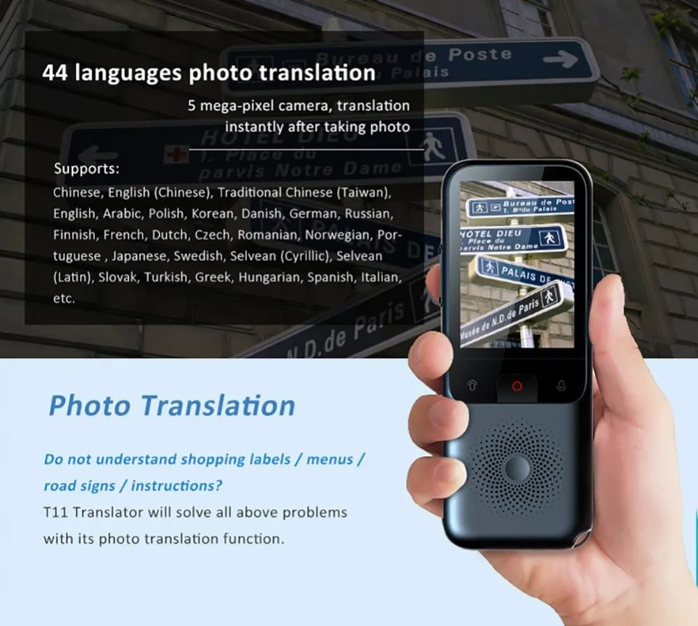 T11 Intelligent Voice Translation Recording Translation Photographic Translation WIFI Artificial Intelligence Language Translato images - 6