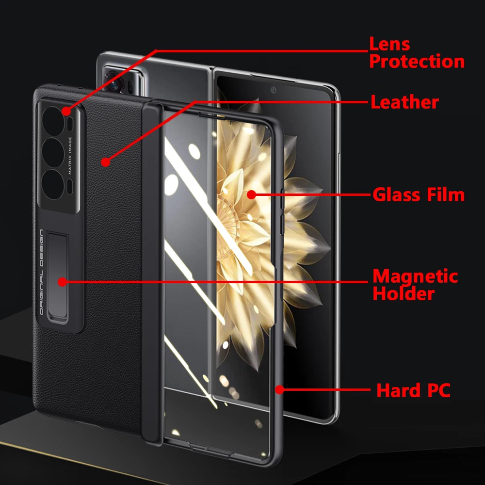 Защита для объектива Honor Magic V2 кожаный чехол встроенный кронштейн защита петель