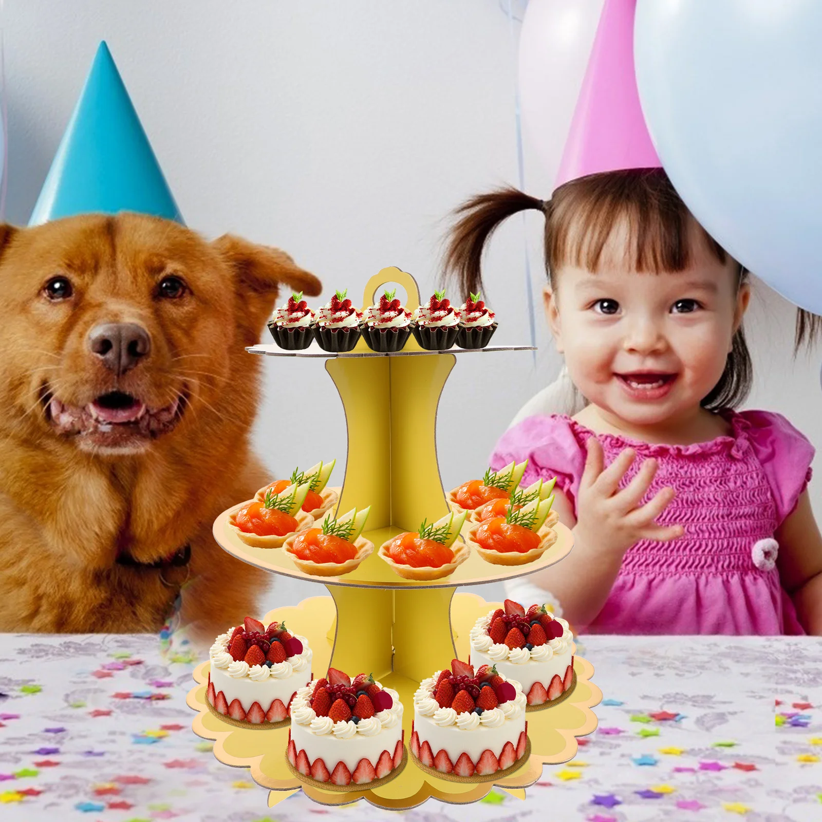 Тройное блюдо трехъярусная подставка для торта полки дисплея 3-уровневый