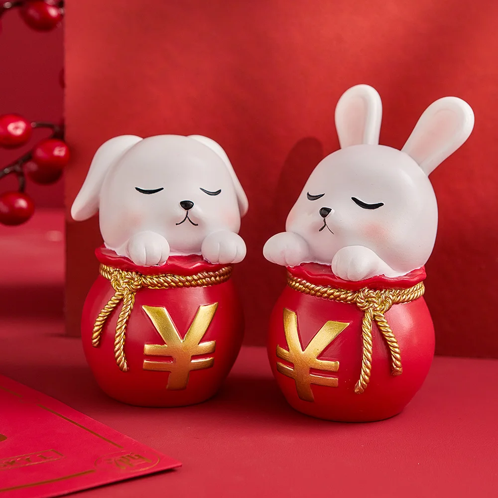 

Милый маленький кролик, украшение для офиса, настольного компьютера, свадебный подарок, декор для гостиной, интерьерная Художественная Скульптура