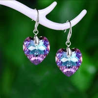 fashion womens ocean star love pendant earrings colorful crystal heart earring jewelry