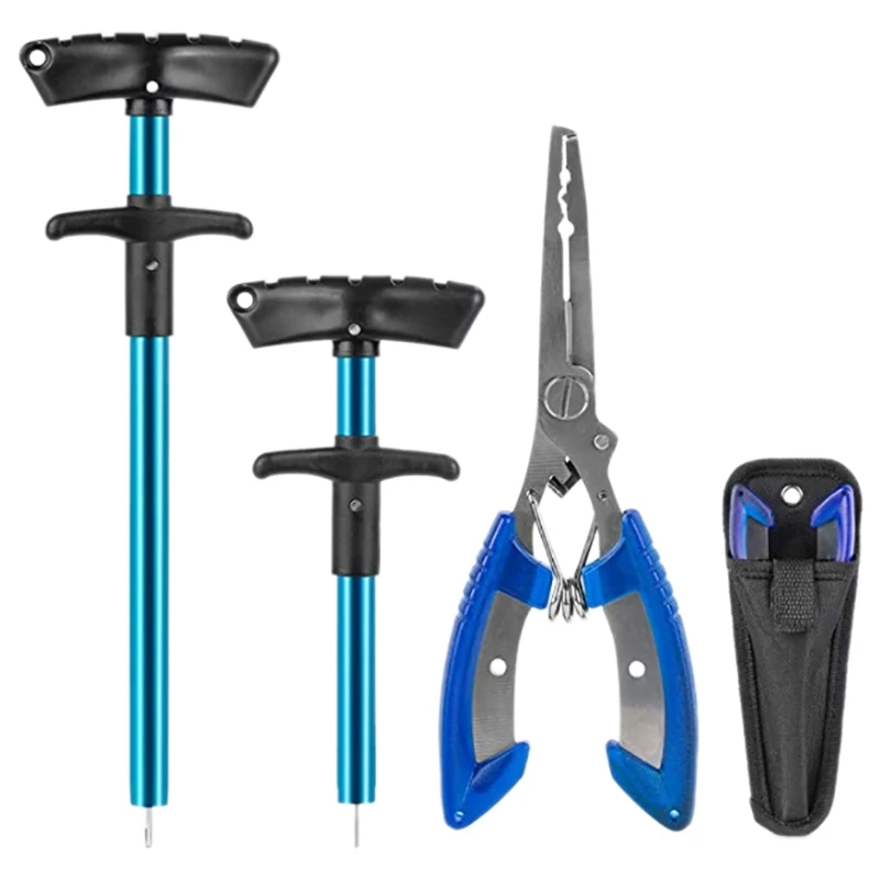 

Инструмент для удаления рыболовных крючков, рыболовные плоскогубцы с футляром, Портативный Инструмент для извлечения рыбы, набор для рыбал...