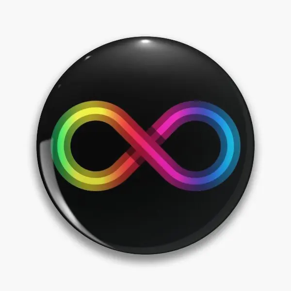 

Нейроразнообразие, Радужный узел бесконечности, настраиваемая мягкая пуговица, булавка для влюбленных, воротник, креативная Женская булав...