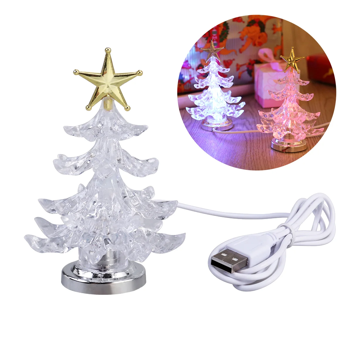 

Acrylic Bed Lamp Night Light Christmas Decor Winter Baby Decorative Lights USB LED Nightlight