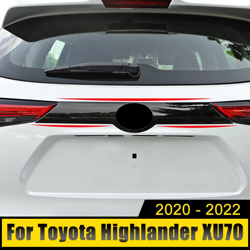 

Car Accessories For Toyota Highlander XU70 Kluger 2020 2021 2022 ABS Rear Tail Gate Protector Frame Molding Logo Lid Cover Trim