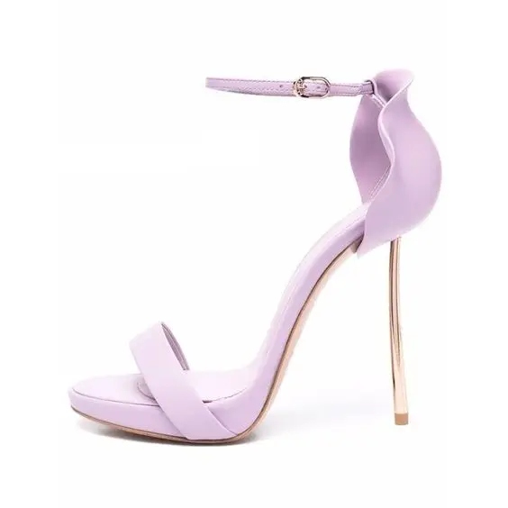 

Сандалии женские с ремешком на щиколотке, дизайнерские туфли-лодочки с лавандовым лепестком, на каблуке, элегантная повседневная обувь для ...