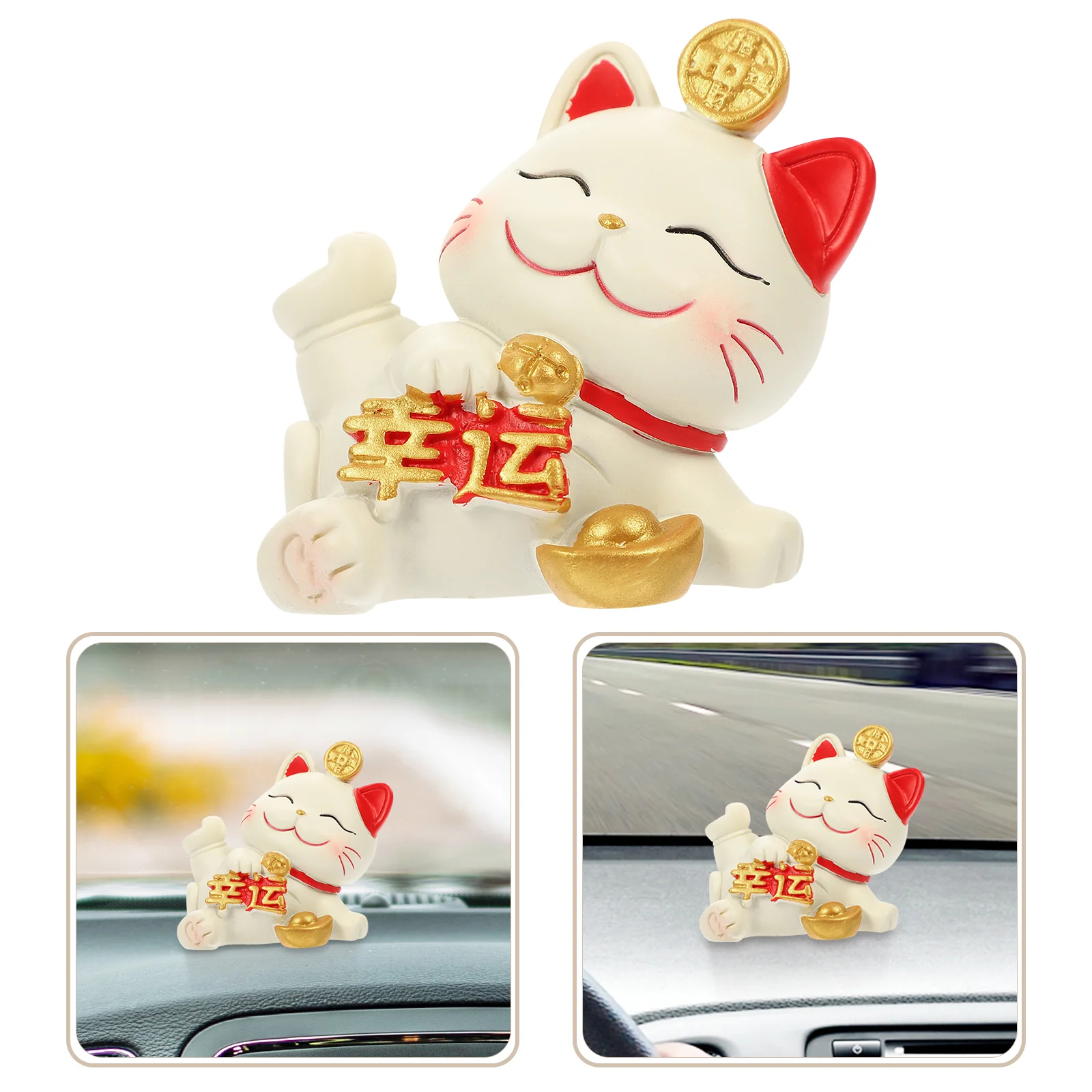 

Cat Figurine Resin Statue Fortune Lucky Mini Miniature Japanese Maneki Neko Ornament Figurines Sculpture Beckoning Statues Gift