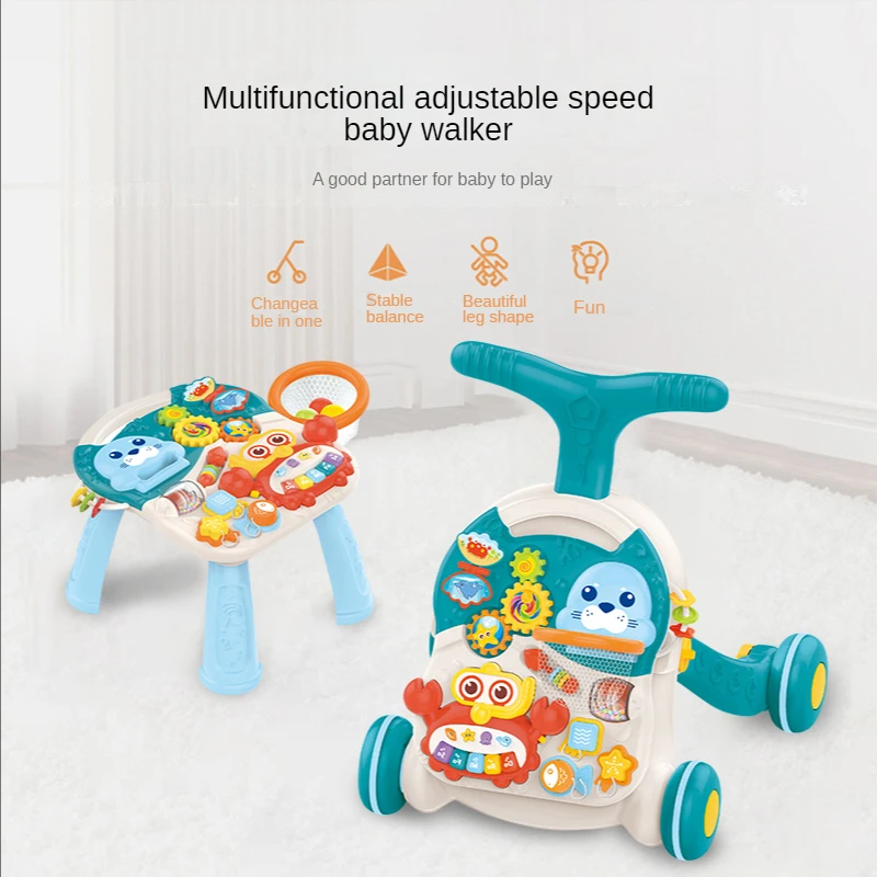

Baby Walker Multifunctional Four-Wheel Gaming Table Two-in-One Anti-Rollover