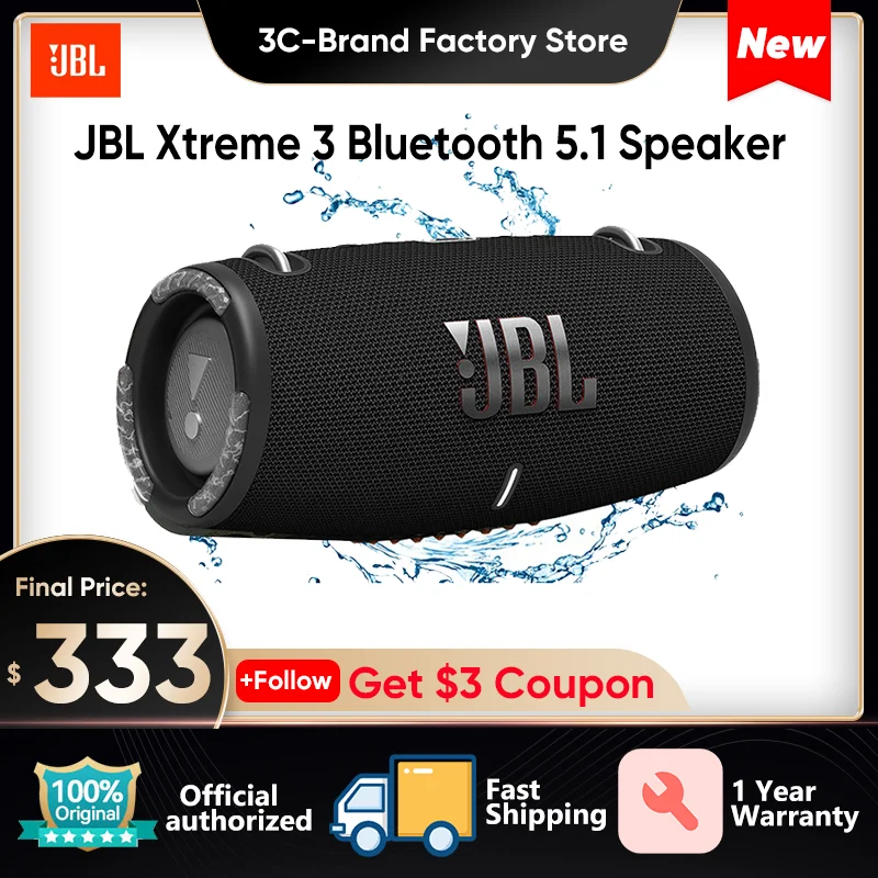 

100% Original JBL Xtreme 3 Wireless Bluetooth 5.1 Speaker Xtreme3 Powerful Bass Sound Portable Outdoor Speaker IPX7 Waterproof