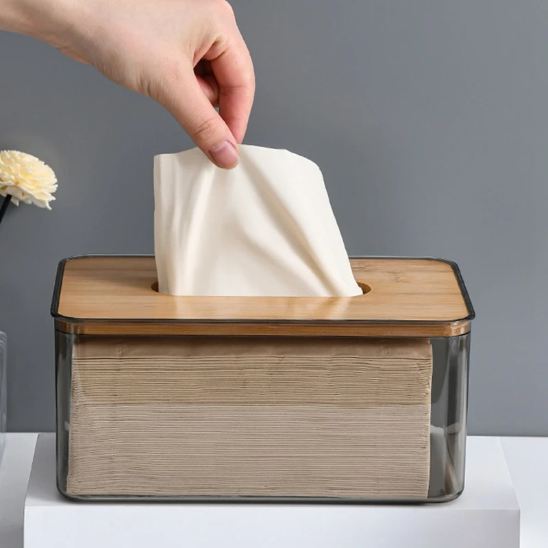 

2PCS Nordic Simple Creatives Tissue Box Tissue Napkin Storage Box Ins Transparent