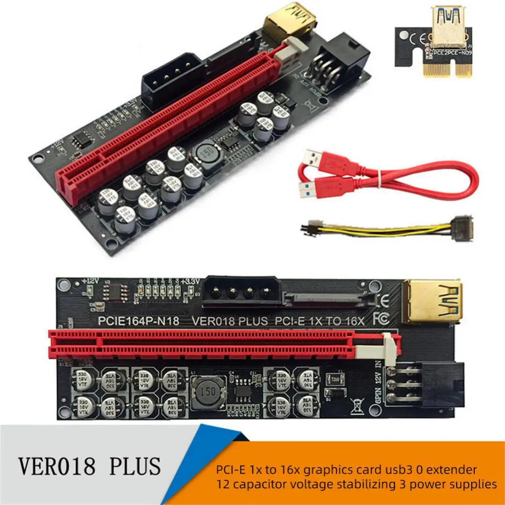 

Переходник Usb3.0 Gpu для майнинга Btc, усилитель Pci Express Ver018 Plus, переходник со светодиодным индикатором для видеокарты