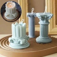 silicone mold european roman column candle making diy classic retro style handmade plaster art female statue decoration crafts