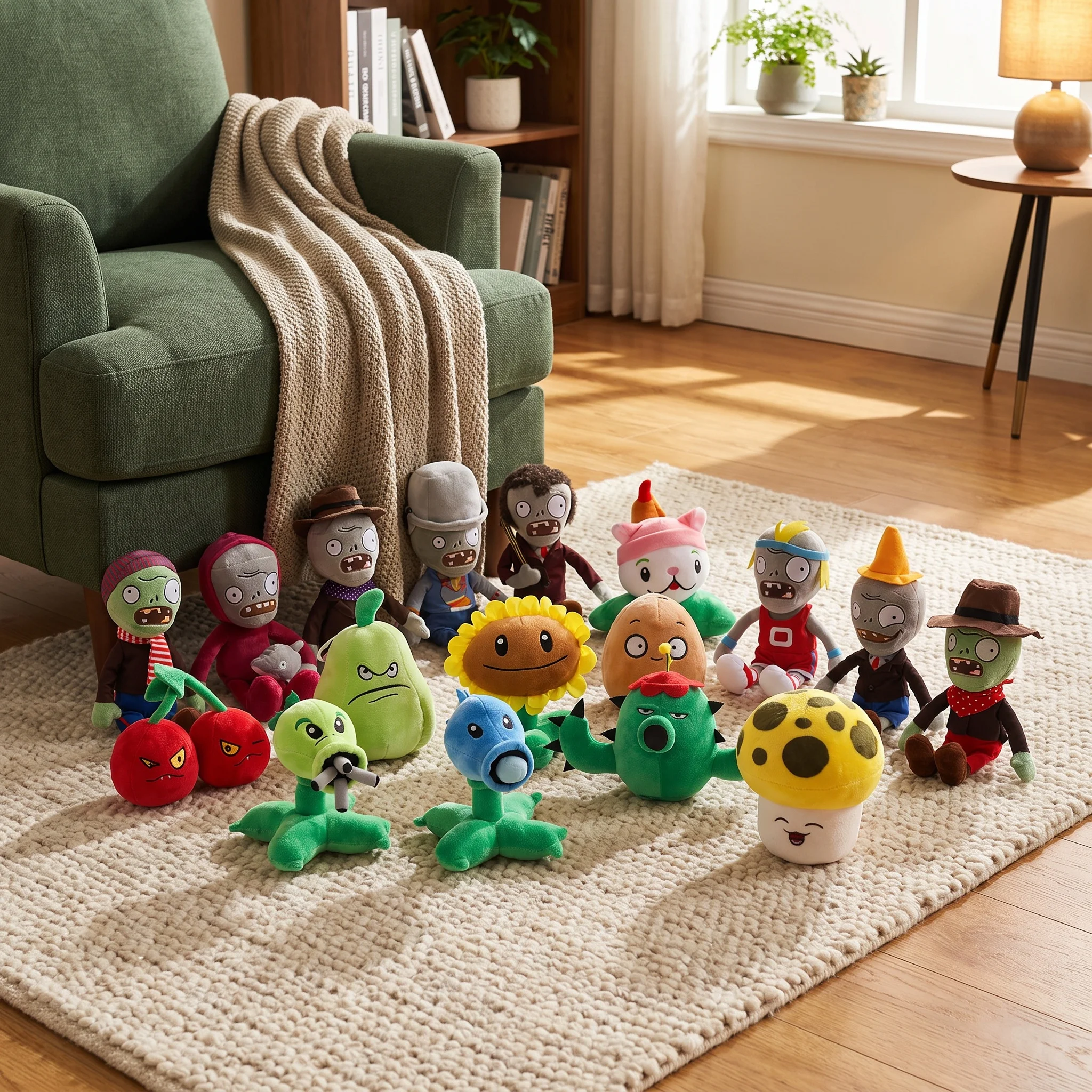 Фото Плюшевая игрушка в стиле Plants vs Zombies, коллекционная фигурка персонажа игры, настольное украшение, коллекционная модель, декор, подарок на праздники и день рождения. №3
