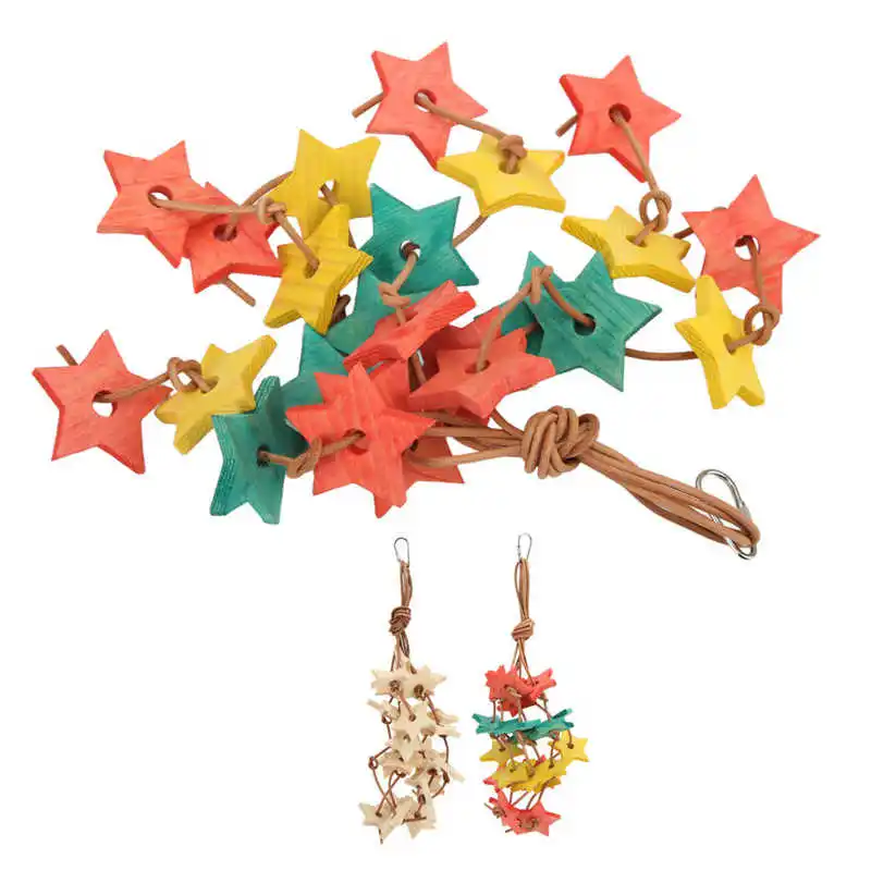 

Деревянная игрушка-жевательная звезда, естественная восстанавливающая скуку, искусственная Деревянная звезда для тараканов для птиц, упра...
