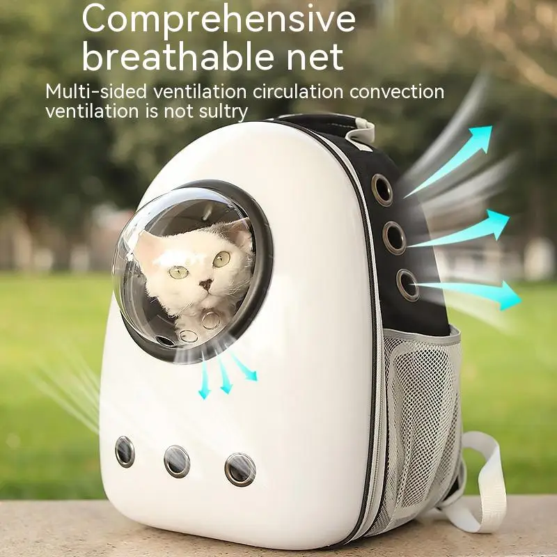 

Pet Out Portable Transparent Portable Bag Bag Cat Breathable Capsule Shoulder Backpack Large Capacity Side Opening School Bag