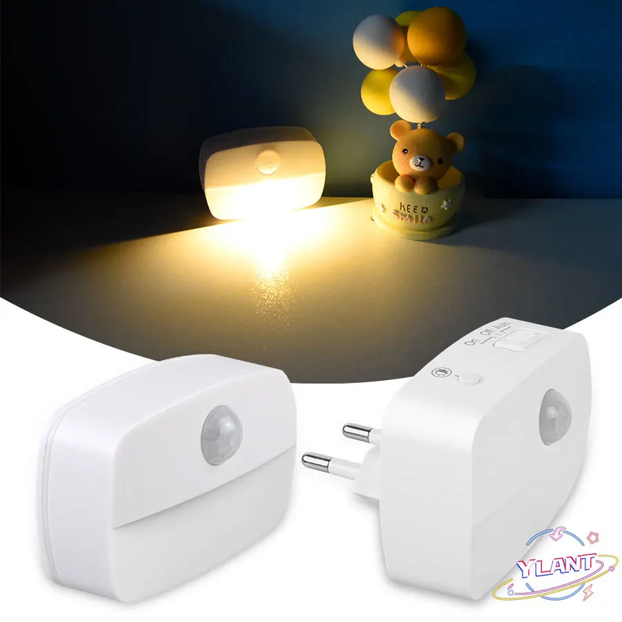 

LED Night Light With PIR Motion Sensor Light Wall Plug in Night Lamp Bedroom Decor Socket Lamps For Closet Aisle Hallway Pathway