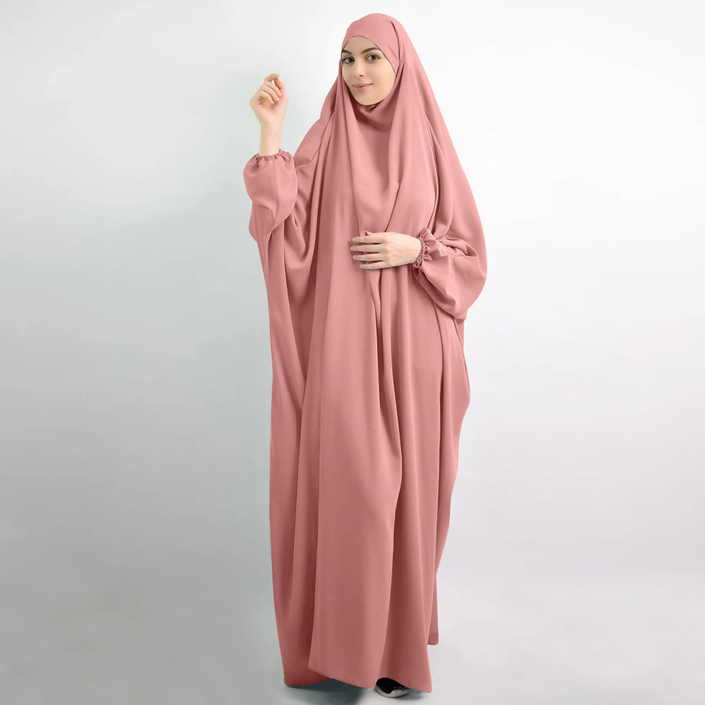 Jilbab Abaya Long Khimar Full Cover Ramadan Gown Abayas Islamic Clothes Niqab Eid Hooded Muslim Women Hijab Dress Prayer Garment