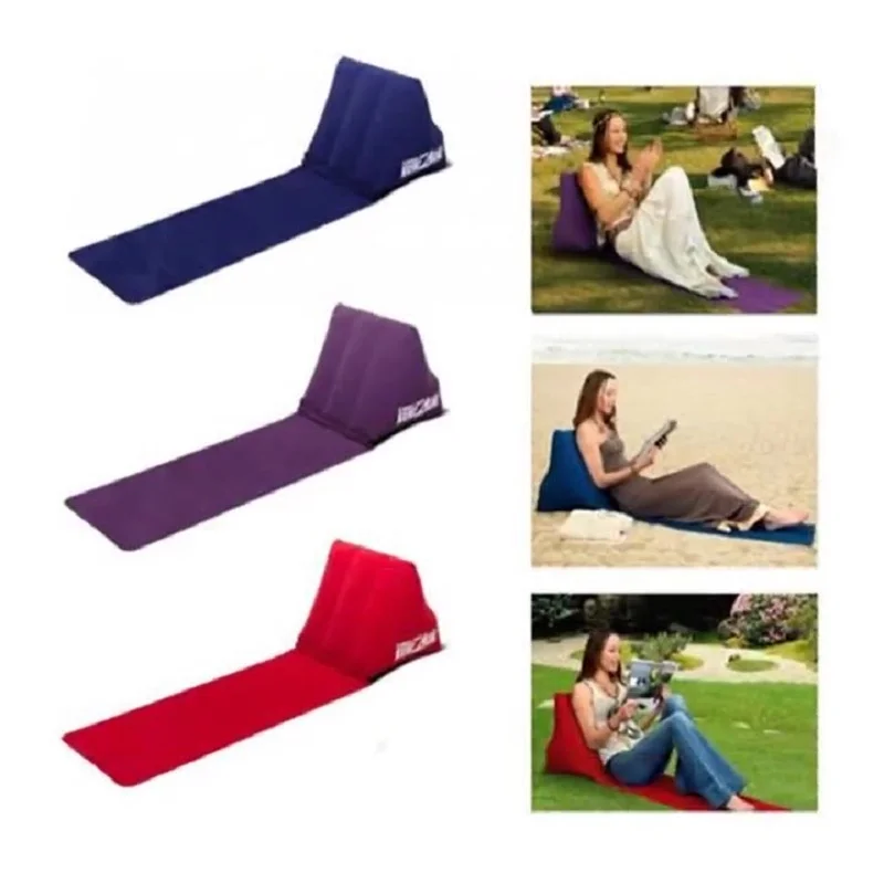 

Outdoor pvc flocking triangle cushion beach fashion leisure inflatable cushion travel rest triangle cushion